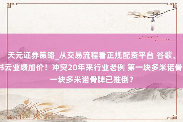 天元证券策略_从交易流程看正规配资平台 谷歌、亚马逊秘书云业绩加价！冲突20年来行业老例 第一块多米诺骨牌已推倒？