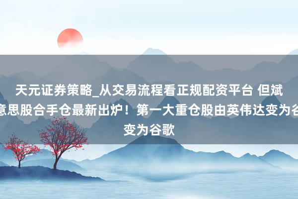 天元证券策略_从交易流程看正规配资平台 但斌好意思股合手仓最新出炉！第一大重仓股由英伟达变为谷歌