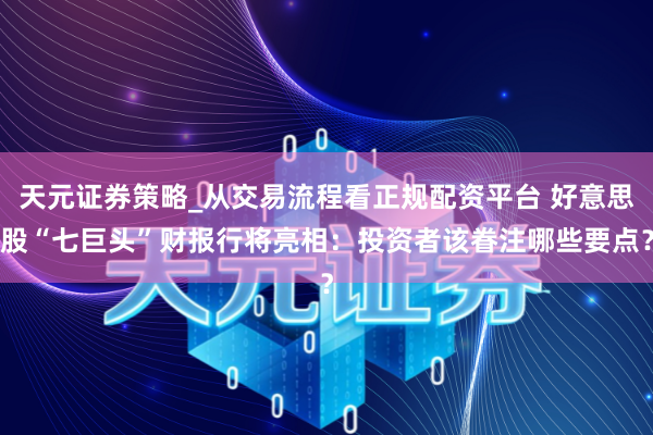 天元证券策略_从交易流程看正规配资平台 好意思股“七巨头”财报行将亮相：投资者该眷注哪些要点？
